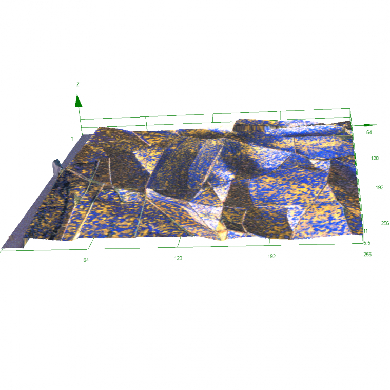 Fig. 4: A flake of multilayer graphene coated with a light emitting organic...